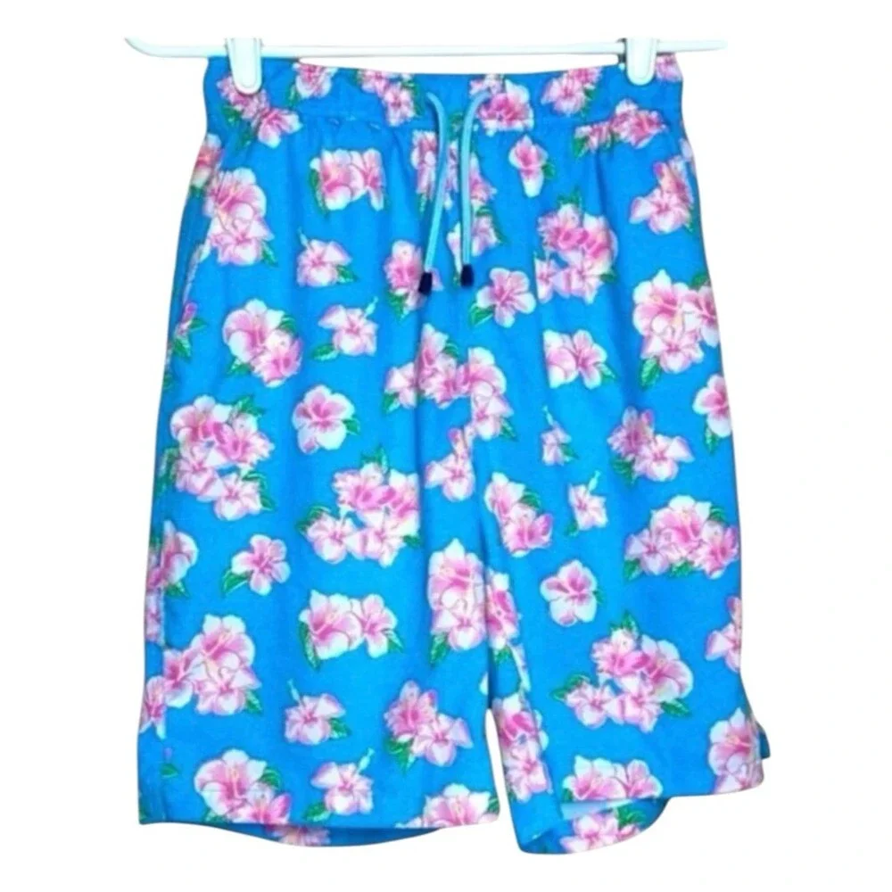 Peter Millar Blue Swim Trunks Seaside Hibiscus Harbour Size S Poolside Resort
